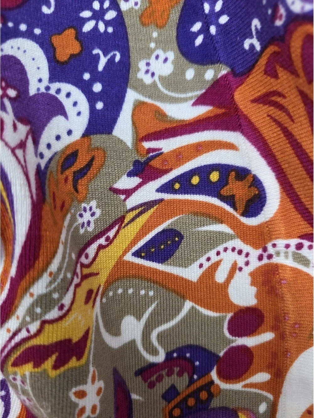 Womens Cardigan Colorful Paisley Crop Open Size Large Orange Autumn Wedding
